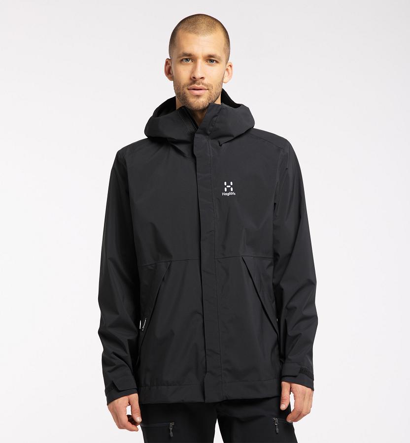 Haglöfs Mens Tjärn Waterproof Jacket Black New Zealand 28417CZWQ